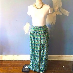 Skies Are Blue // Pleat Geometric Print Maxi Skirt